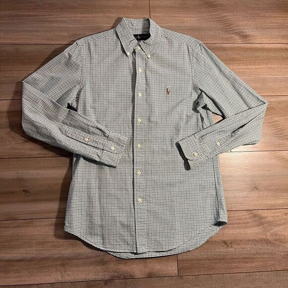 Polo Ralph‎ Lauren Green Checkered Buttonup Shirt Men Small Bin C-42 - Picture 1 of 4